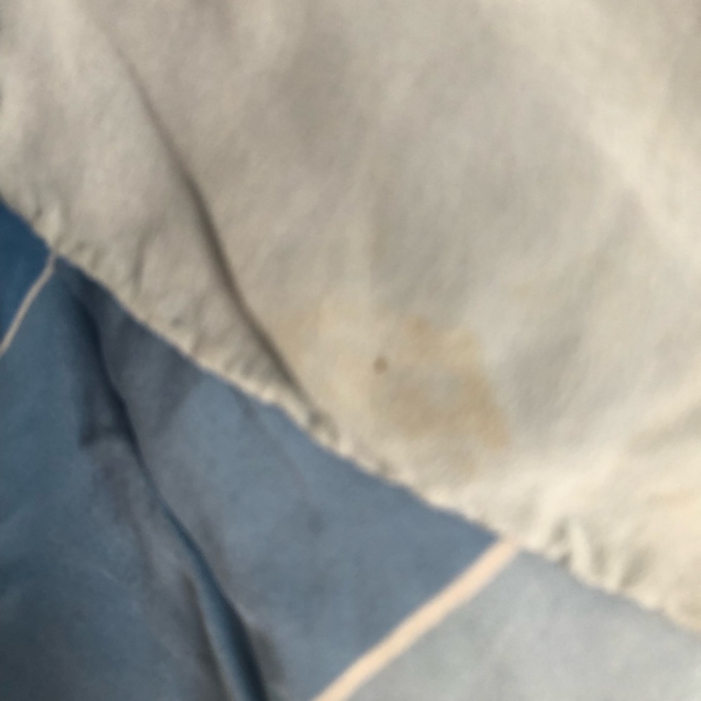 Vintage Blue Square Pattern Gradient Silk Scarf - image 5